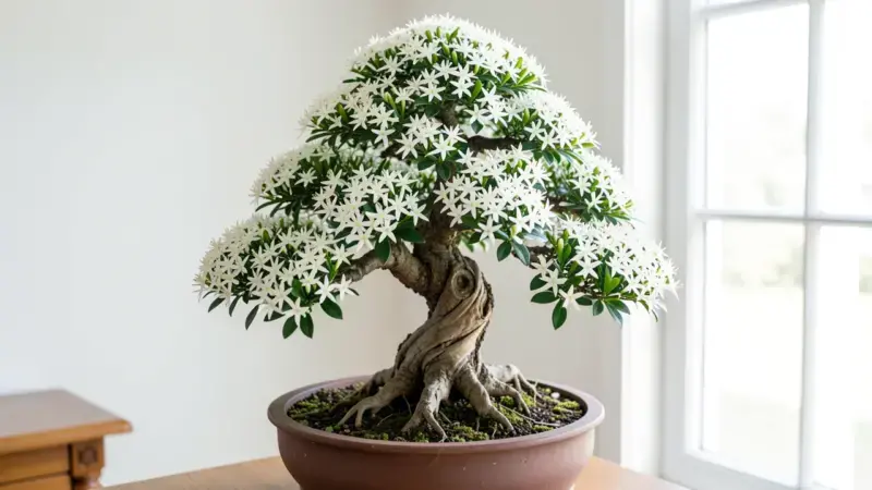 Serissa japonica bonsai arbol de las mil estrellas cubierto de flores blancas en forma de estrella - serissa bonsai
